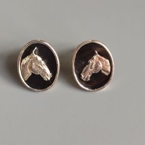 Vintage Horse Profile Earrings